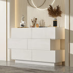 High Glossy Six-Drawer Dresser Chest with Off-Set Design (Black/White)