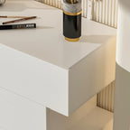 High Glossy Six-Drawer Dresser Chest with Off-Set Design (Black/White)