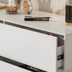 High Glossy Six-Drawer Dresser Chest with Off-Set Design (Black/White)
