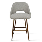 Upholstered Modern Bar Stool Walnut Leg (Set of 2)