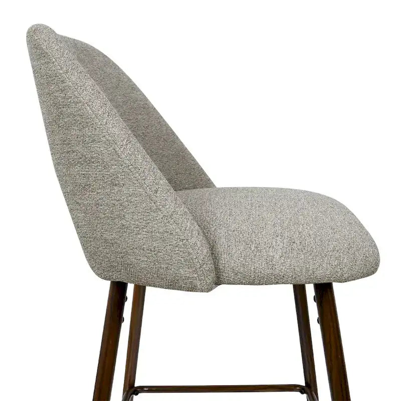 Upholstered Modern Bar Stool Walnut Leg (Set of 2)