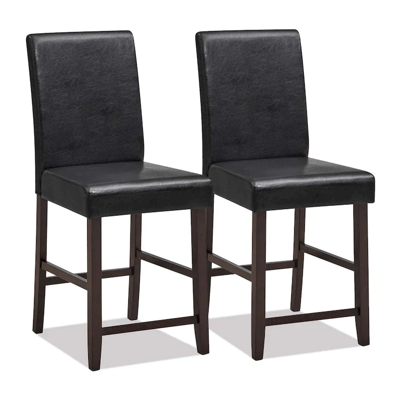 Set of 2 Barstools Wooden Vintage Bar Chairs Counter Stools