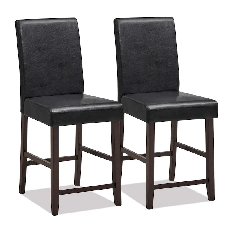 Set of 2 Barstools Wooden Vintage Bar Chairs Counter Stools