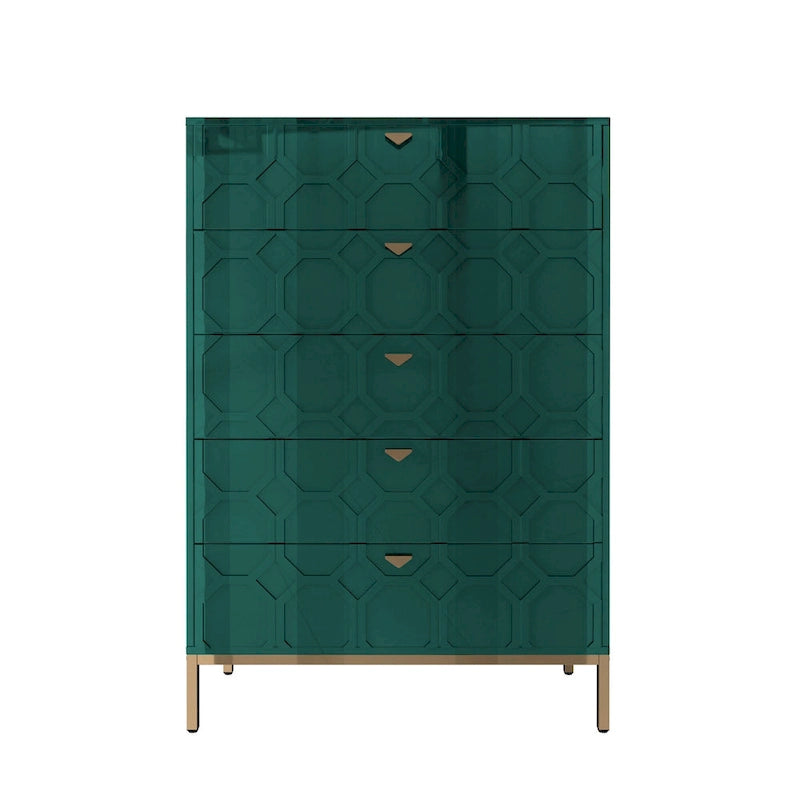 Clihome Wooden 5-Drawer Storage Chest