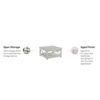 Seaside Lodge Off-White Weathered Finish Coffee Table by Homestyles