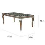 Tily Glam Gold Faux Leather Tufted 9-Piece Dining Table with Leaf Set by Furniture of America