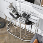 Hoop Glam Chrome 42-inch Mirror Sofa Table by Furniture of America