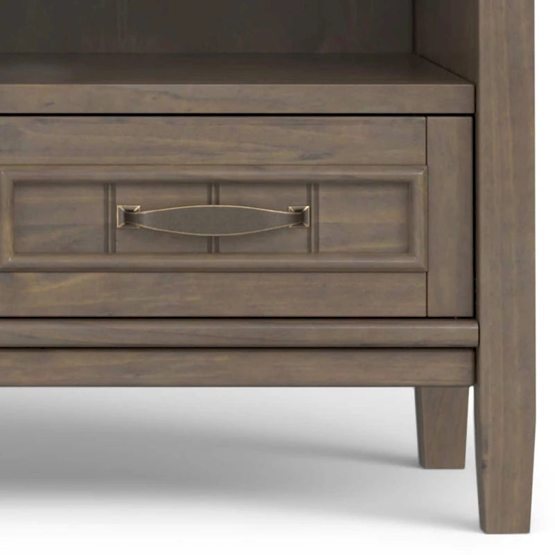 WYNDENHALL Rowan SOLID WOOD 50 Wide Contemporary TV Media Stand in Smoky Brown For TVs upto 55 inches - 16d x 50 w x 20h