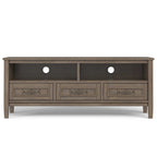 WYNDENHALL Rowan SOLID WOOD 50 Wide Contemporary TV Media Stand in Smoky Brown For TVs upto 55 inches - 16d x 50 w x 20h