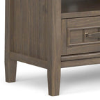 WYNDENHALL Rowan SOLID WOOD 50 Wide Contemporary TV Media Stand in Smoky Brown For TVs upto 55 inches - 16d x 50 w x 20h