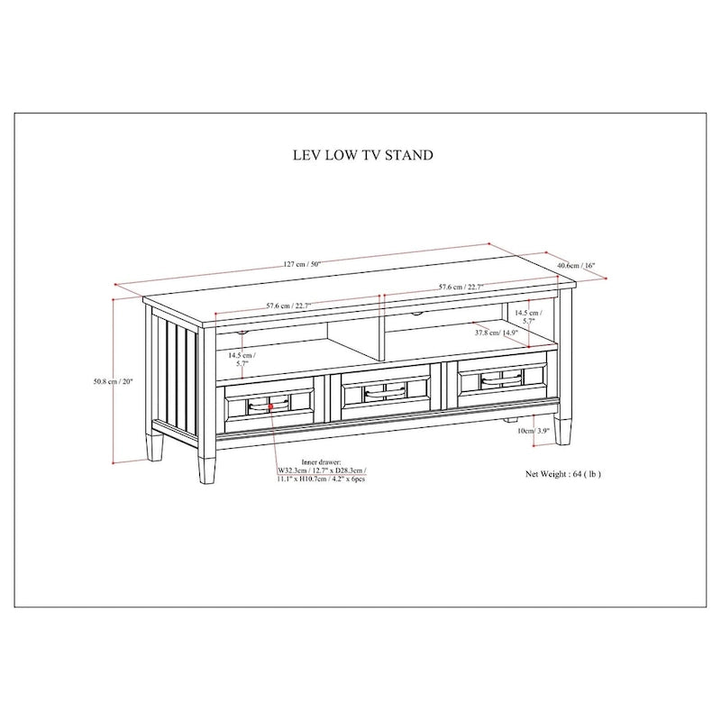 WYNDENHALL Rowan SOLID WOOD 50 Wide Contemporary TV Media Stand in Smoky Brown For TVs upto 55 inches - 16d x 50 w x 20h