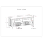 WYNDENHALL Rowan SOLID WOOD 50 Wide Contemporary TV Media Stand in Smoky Brown For TVs upto 55 inches - 16d x 50 w x 20h