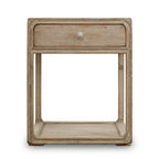 Artissance Peking Square Side Table w/Drawer, 27Inch Tall, White Wash