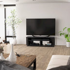 Bakersfield Black Wooden TV Stand, for TVs up to 75