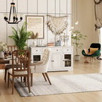 Elegant Wood-Grain Buffet Cabinet with Adjustable Shelves Sideboard