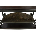 Traditional control table tempered glass top and middle shelf, retro living room foyer hallway entrance table