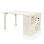 Tia Transitional Antique White Wood Multi-Storage 3-Piece Kitchen Island Set by Furniture of America