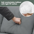 112*87 Sectional Sofa Couches Living Room Sets 7 Seats Modular Sectional Sofa with 3 Pillows, Grey