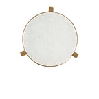 Billie 24-Inch Tall Genuine Marble Top White and Gold Accent End Table