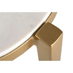 Billie 24-Inch Tall Genuine Marble Top White and Gold Accent End Table
