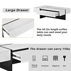45.2 Modern High Gloss Surface Coffee Table By Aoolive