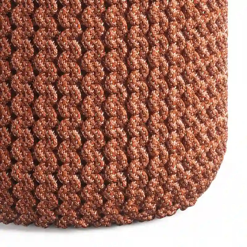 WYNDENHALL Allish Round Knitted Pouf in Orange Recycled PET Polyester