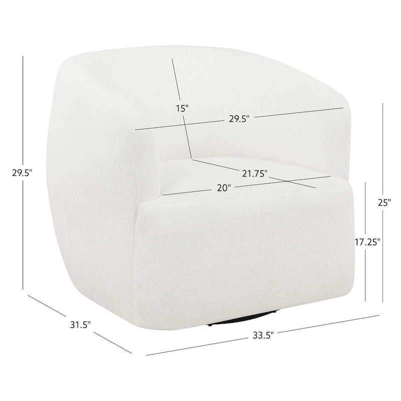 Sally White Sherpa 360-Degree Swivel Chair