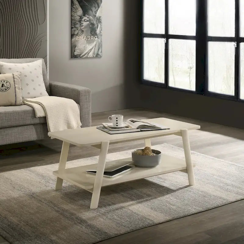 Roundhill Furniture Metz Mid-Century Wood Shelf 3-Piece Coffee Table Set