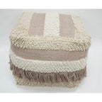Home&Manor Wool Cotton Marko Pouf