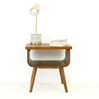 Adelina Mid-Century Modern Rectangular Solid Wood End Table in Brown