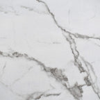 Oval White Faux Marble Topped Pedestal Dining Table