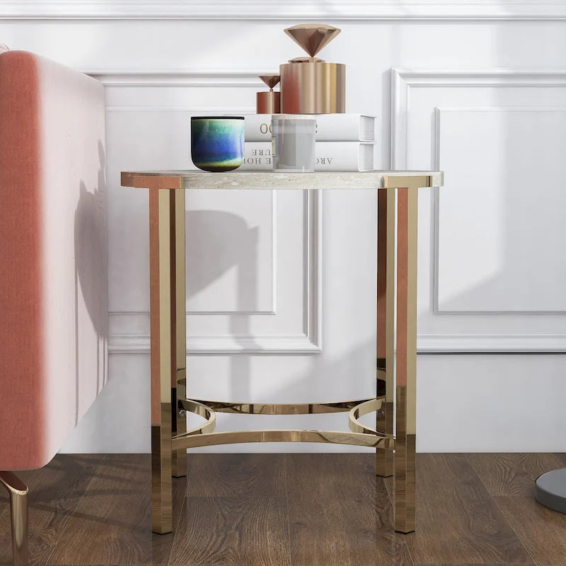 Brickelle Glam 24-inch Faux Marble End Table by Furniture of America