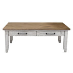 Two-Tone Ivory and Honey Coffee Table