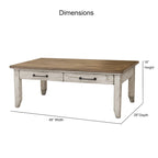 Two-Tone Ivory and Honey Coffee Table