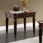 Square Wood End Table in Espresso Finish