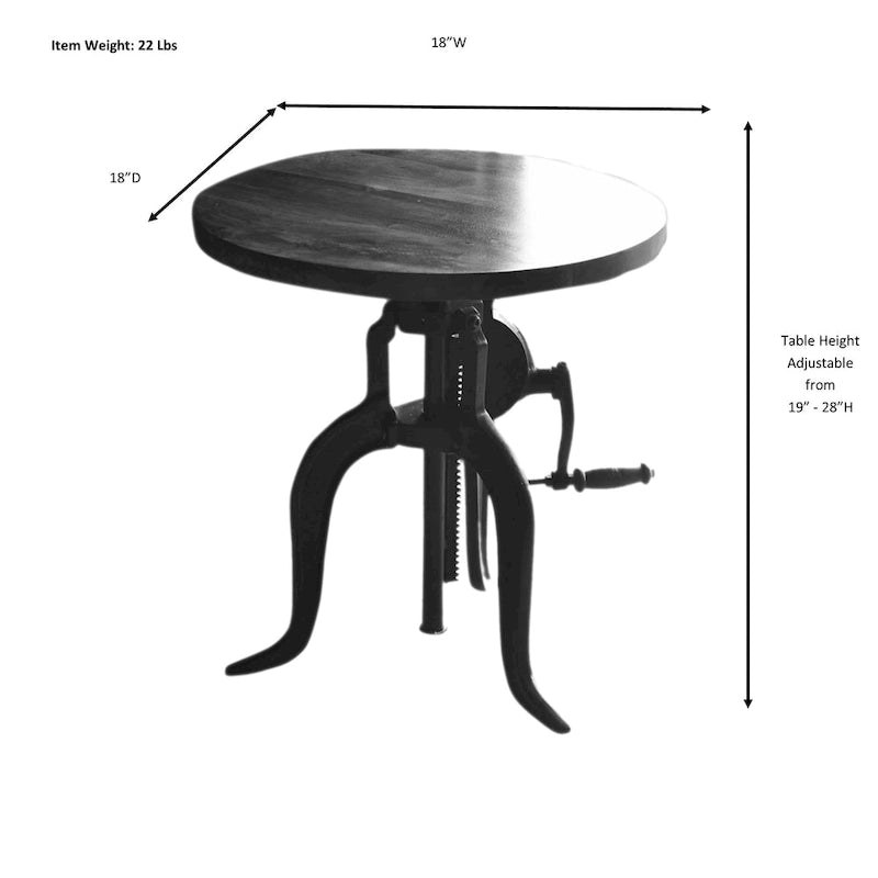 Regan Adjustable Accent Table - Industrial