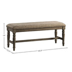 Balboa Park Roasted Oak Padded Dining Bench