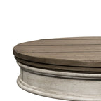 Heartland Antique White Round Pedestal Chair Side Table