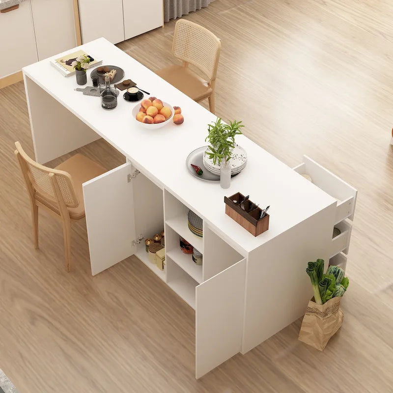 Home Island Table Dining Storage Cabinet Kitchen Island Dining Table