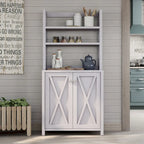 Figg Rustic Wood Multi-shelf Microwave Cabinet by Furniture of America