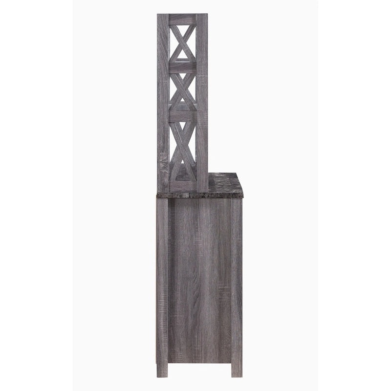 Figg Rustic Wood Multi-shelf Microwave Cabinet by Furniture of America