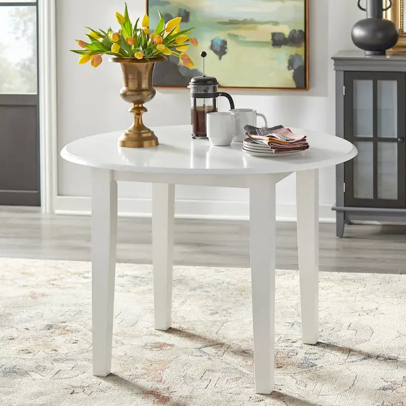 Simple Living Rollo Solid Wood Drop Leaf Dining Table