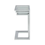 Carolina Living Addison Nesting Table Set - Glass Top - Chrome Base