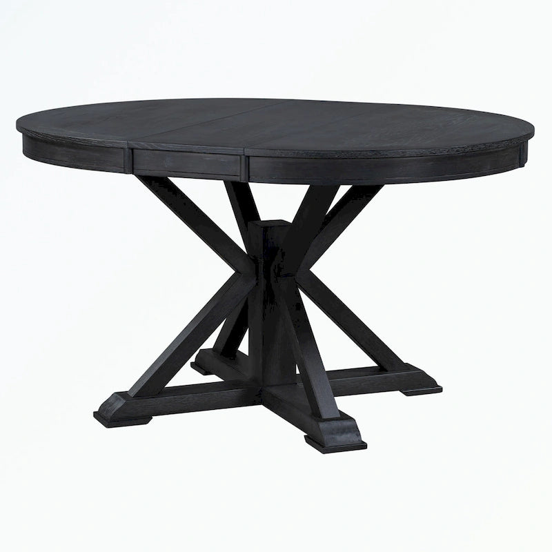 Dining Table Set with Extendable Table and 4 Upholstered Chairs