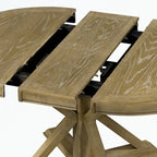Dining Table Set with Extendable Table and 4 Upholstered Chairs
