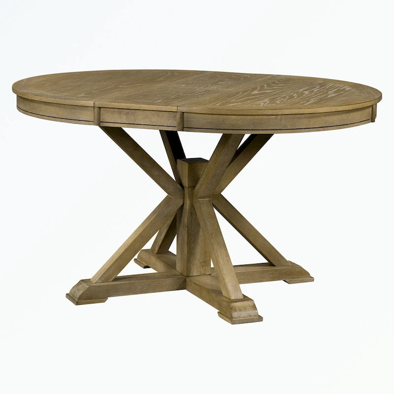 Dining Table Set with Extendable Table and 4 Upholstered Chairs