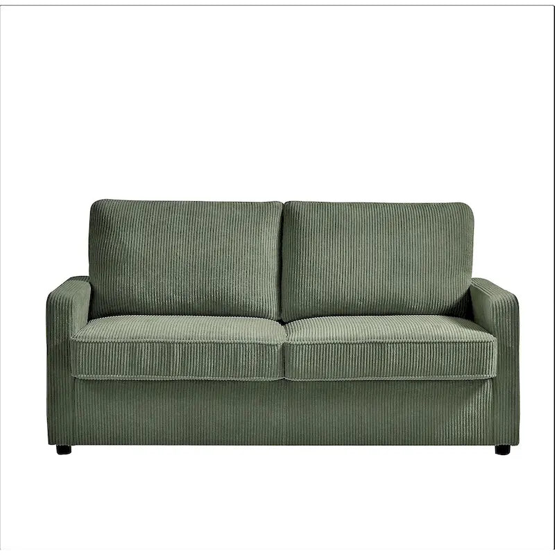 Manchester Corduroy 70 inch Square Arms Sleeper Sofa with Mattress