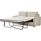 Manchester Corduroy 70 inch Square Arms Sleeper Sofa with Mattress