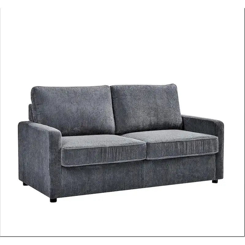 Manchester Corduroy 70 inch Square Arms Sleeper Sofa with Mattress