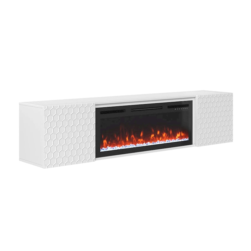 67 MDF Wall Mounted TV Stand with 36 Electric Fireplace